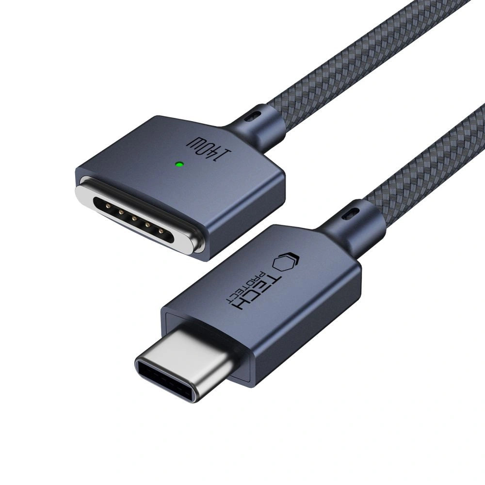 Kabel Tech-Protect MMC01 Ultraboost USB-C / USB-C MagSafe 3 140W 200 cm do MacBook - granatowy – zdjęcie 3