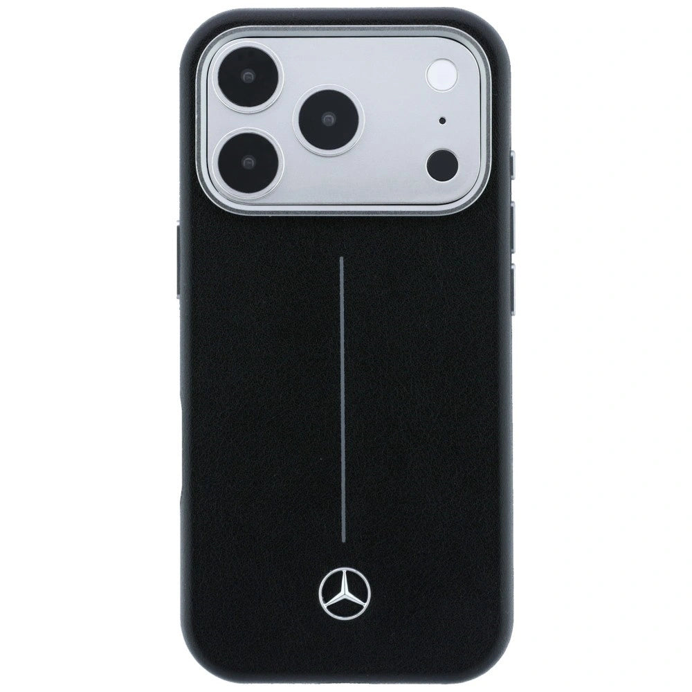 Etui Mercedes Leather Semi Wrap Iconic Line na iPhone 17 Pro - czarne – zdjęcie 3