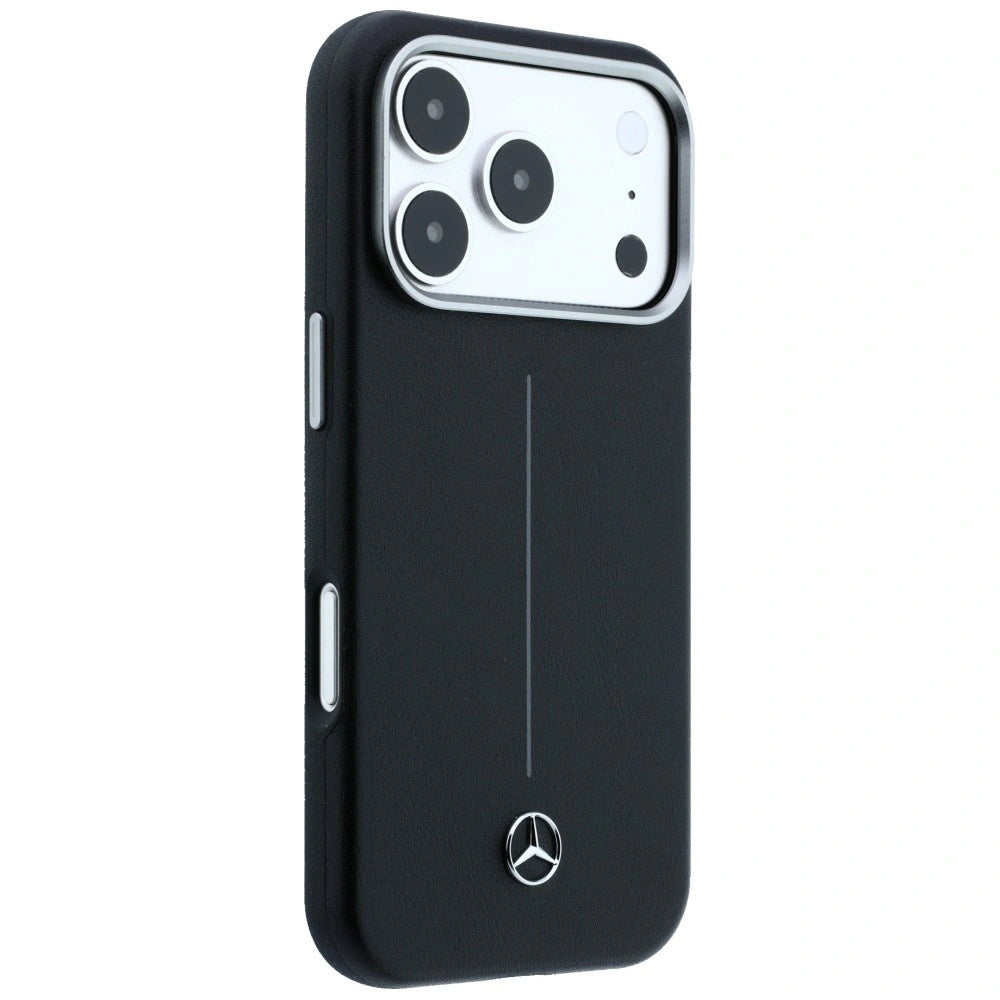 Etui Mercedes Leather Semi Wrap Iconic Line na iPhone 17 Pro - czarne – zdjęcie 4