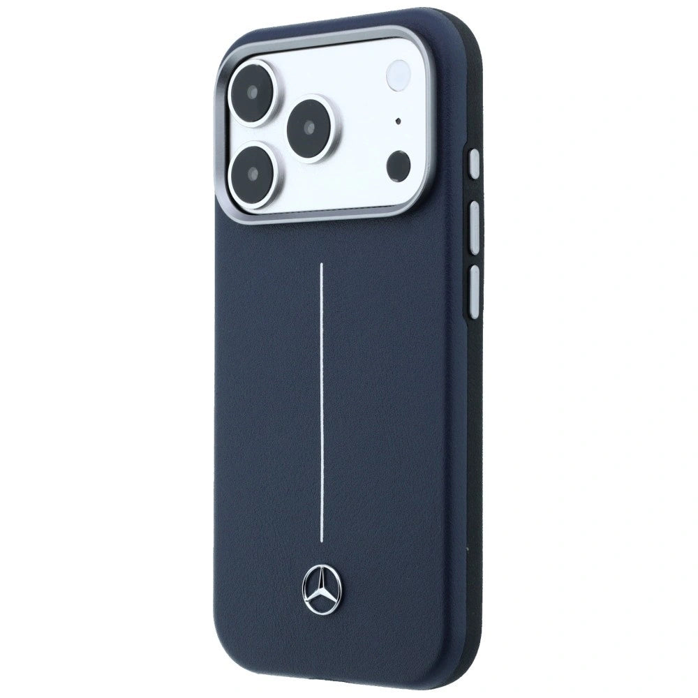 Etui Mercedes Leather Semi Wrap Iconic Line na iPhone 17 Pro - granatowe – zdjęcie 2