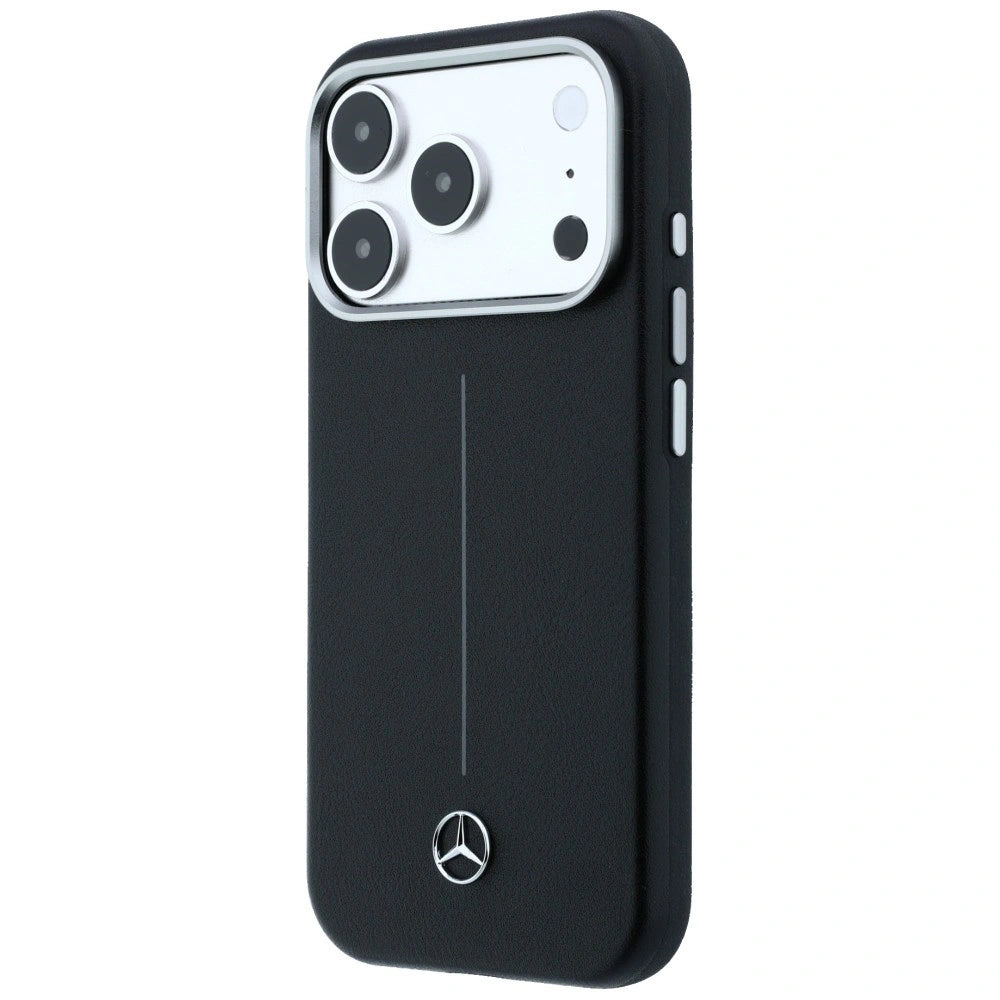 Etui Mercedes Leather Semi Wrap Iconic Line na iPhone 17 Pro Max - czarne – zdjęcie 2
