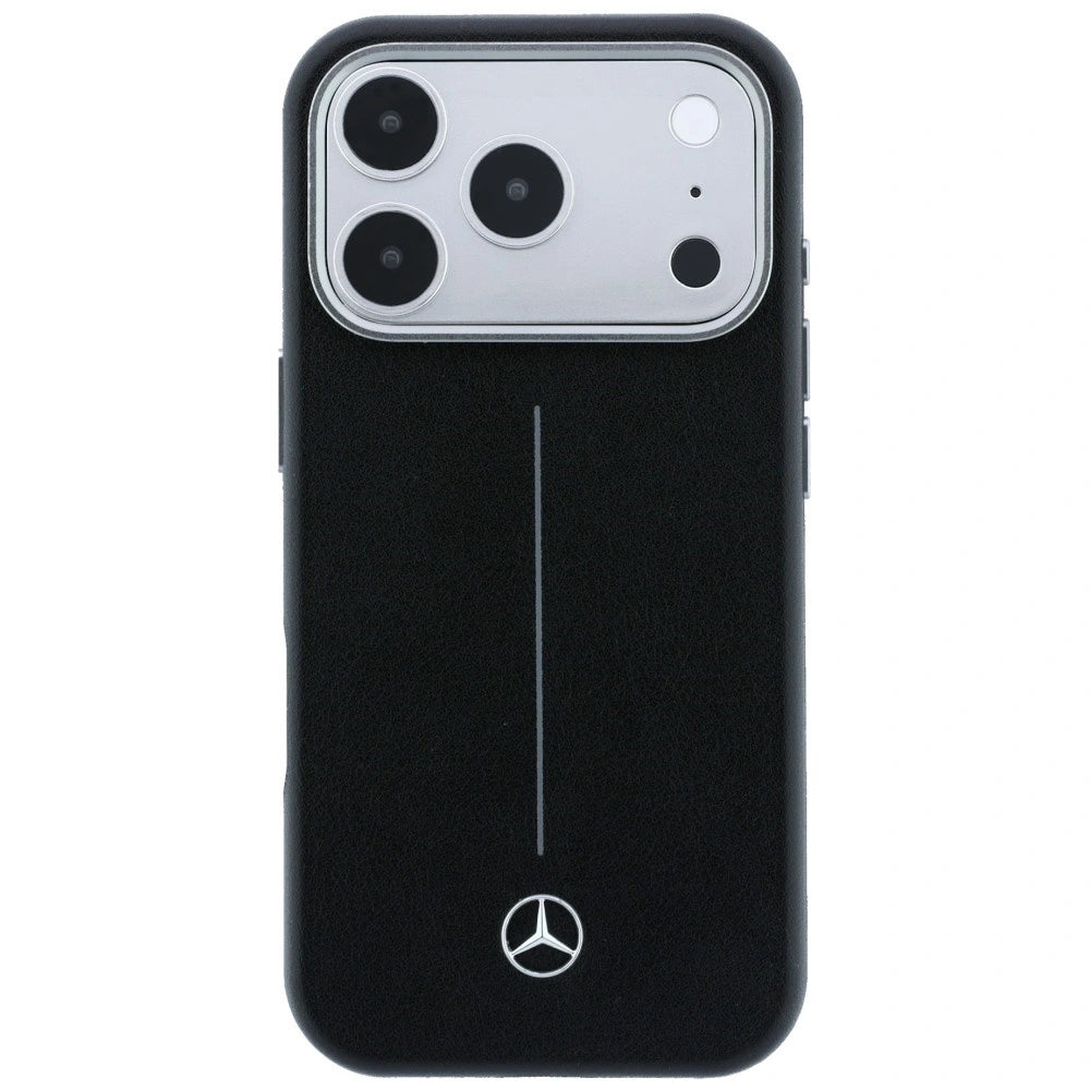 Etui Mercedes Leather Semi Wrap Iconic Line na iPhone 17 Pro Max - czarne – zdjęcie 3