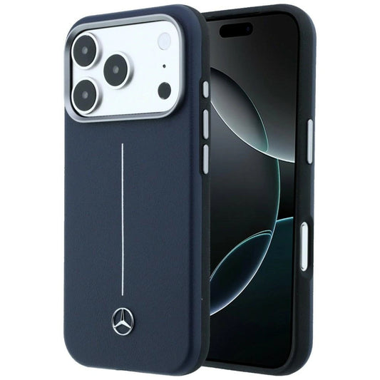 Etui Mercedes Leather Semi Wrap Iconic na iPhone 17 Pro Max - granatowe