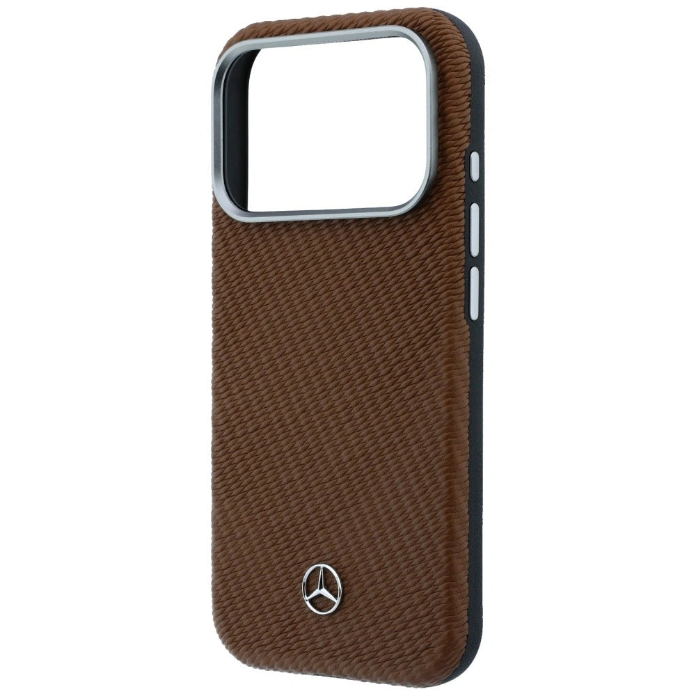Etui Mercedes Leather Semi Wrap Wood Effect na iPhone 17 Pro - brązowe – zdjęcie 6