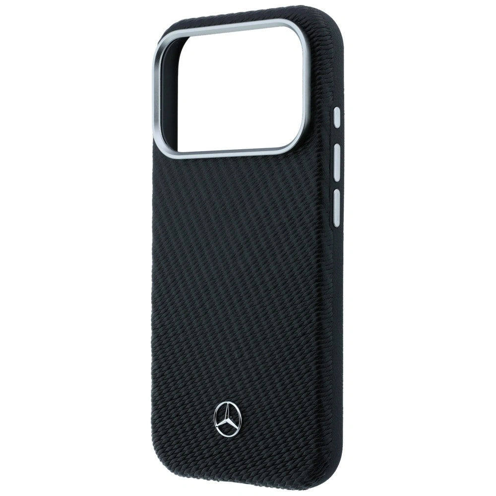 Etui Mercedes Leather Semi Wrap Wood Effect na iPhone 17 Pro Max - czarne – zdjęcie 6