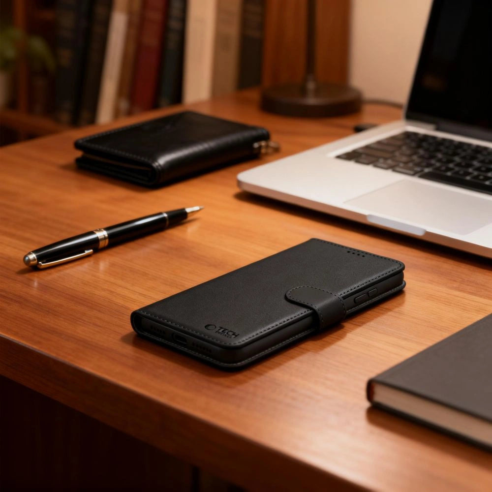 Etui Tech-Protect Wallet na Xiaomi 17T Pro - czarne – zdjęcie 4