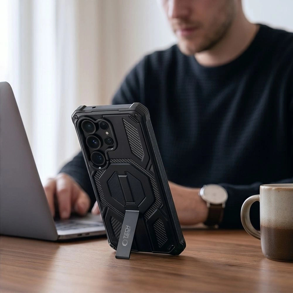 Etui Tech-Protect MagBlast MagSafe + na Samsung Galaxy S26 Ultra - czarne – zdjęcie 5