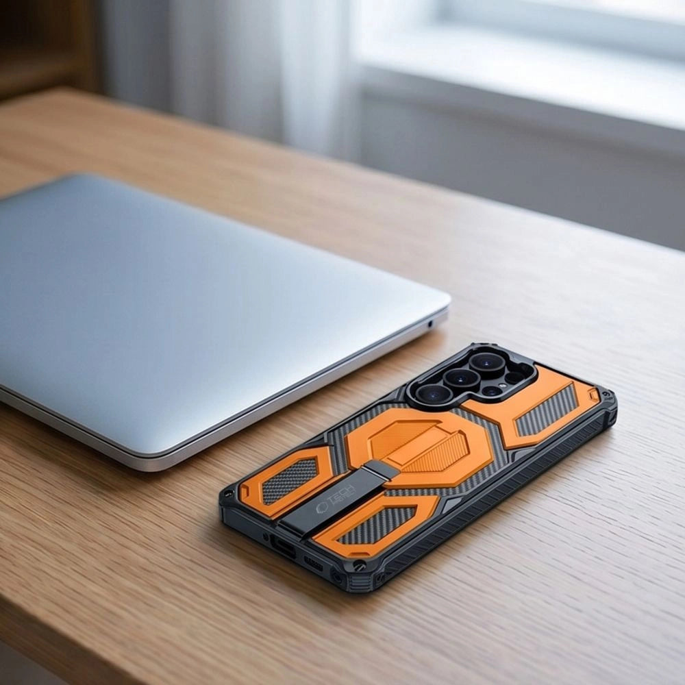 Etui Tech-Protect na Samsung Galaxy S26 Ultra - czarno-pomarańczowe – zdjęcie 8