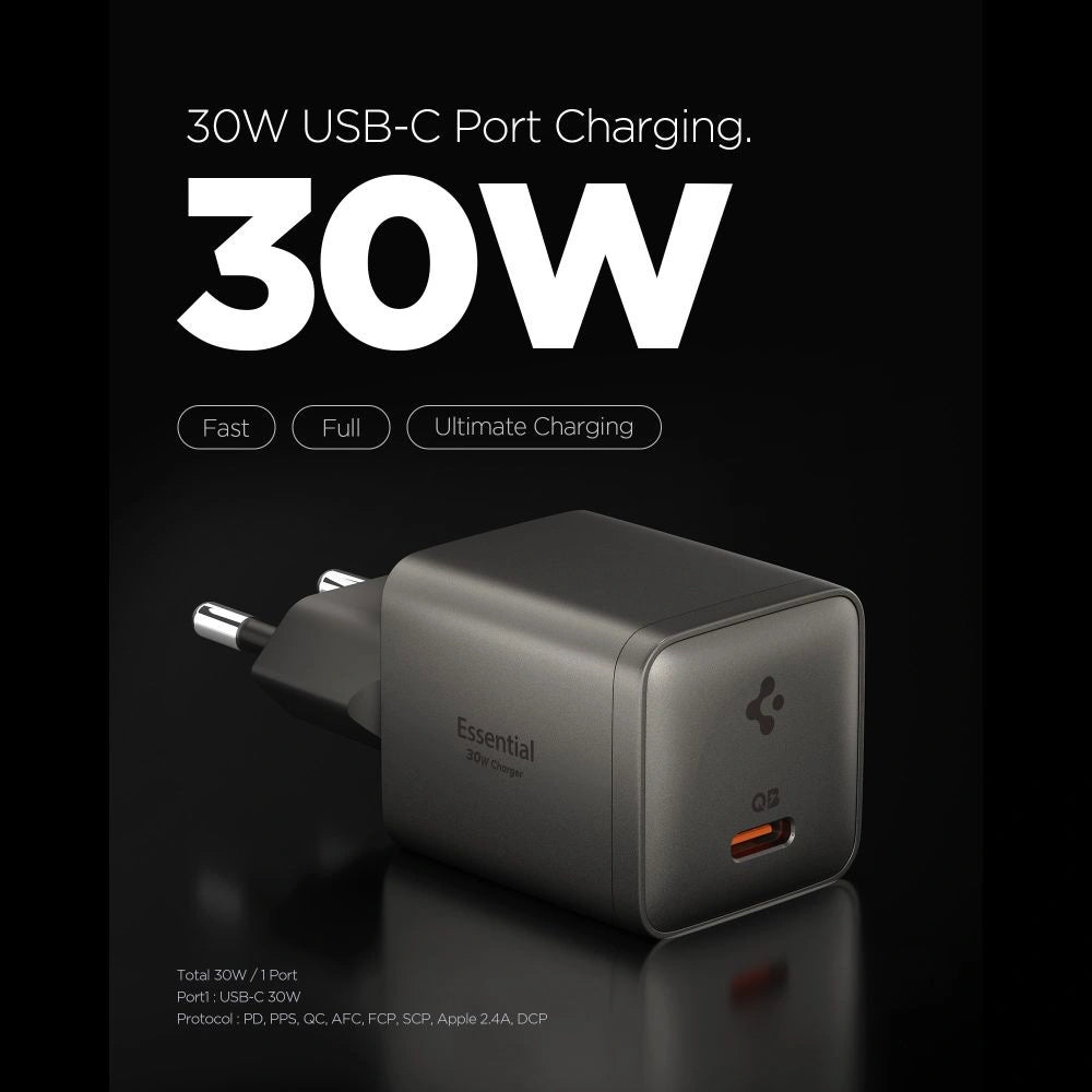 Ładowarka sieciowa Spigen Essential EE301EU 1-Port 30W - ciemnoszara – zdjęcie 2