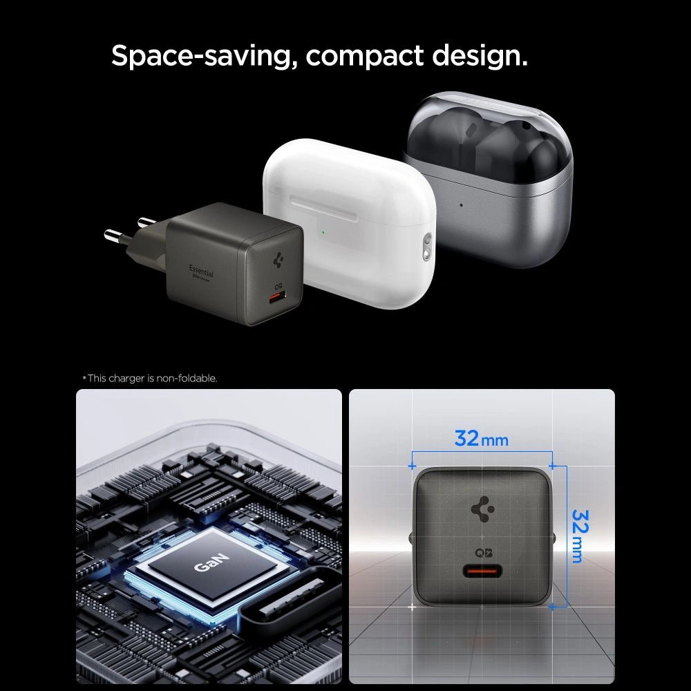 Ładowarka sieciowa Spigen Essential EE301EU 1-Port 30W - ciemnoszara – zdjęcie 4