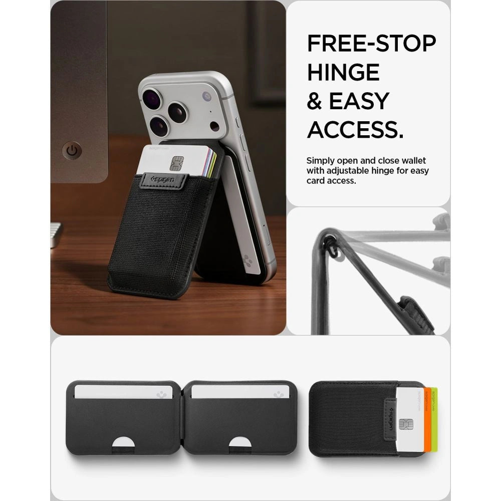 Portfel Spigen Slim Fold S314-4 MagSafe na telefon - czarny – zdjęcie 10