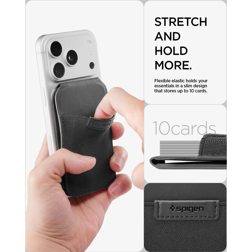 Portfel Spigen Slim Fold S314-4 MagSafe na telefon - czarny – zdjęcie 12