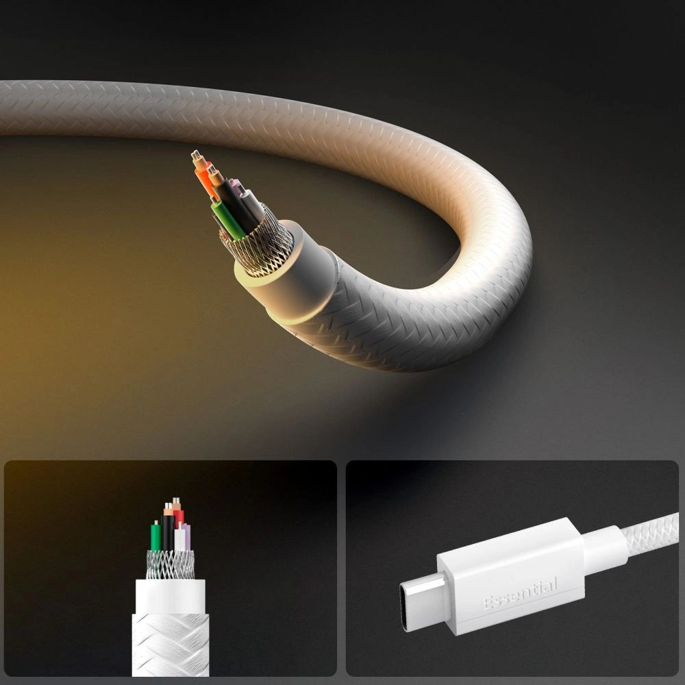 Kabel Spigen Essential EB6015AC USB-C 60W 150 cm - biały – zdjęcie 6