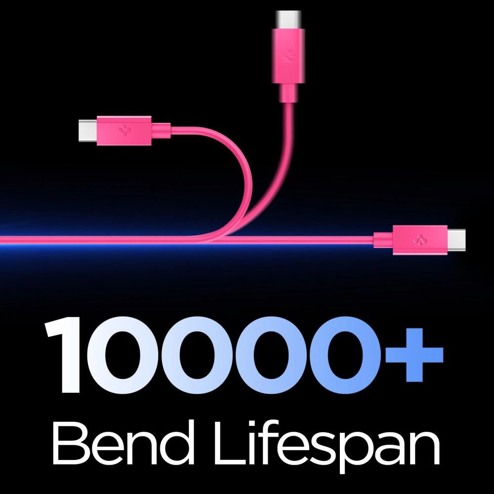 Kabel Spigen Essential EB6015CC USB-C 60W 100 cm - różowy – zdjęcie 3