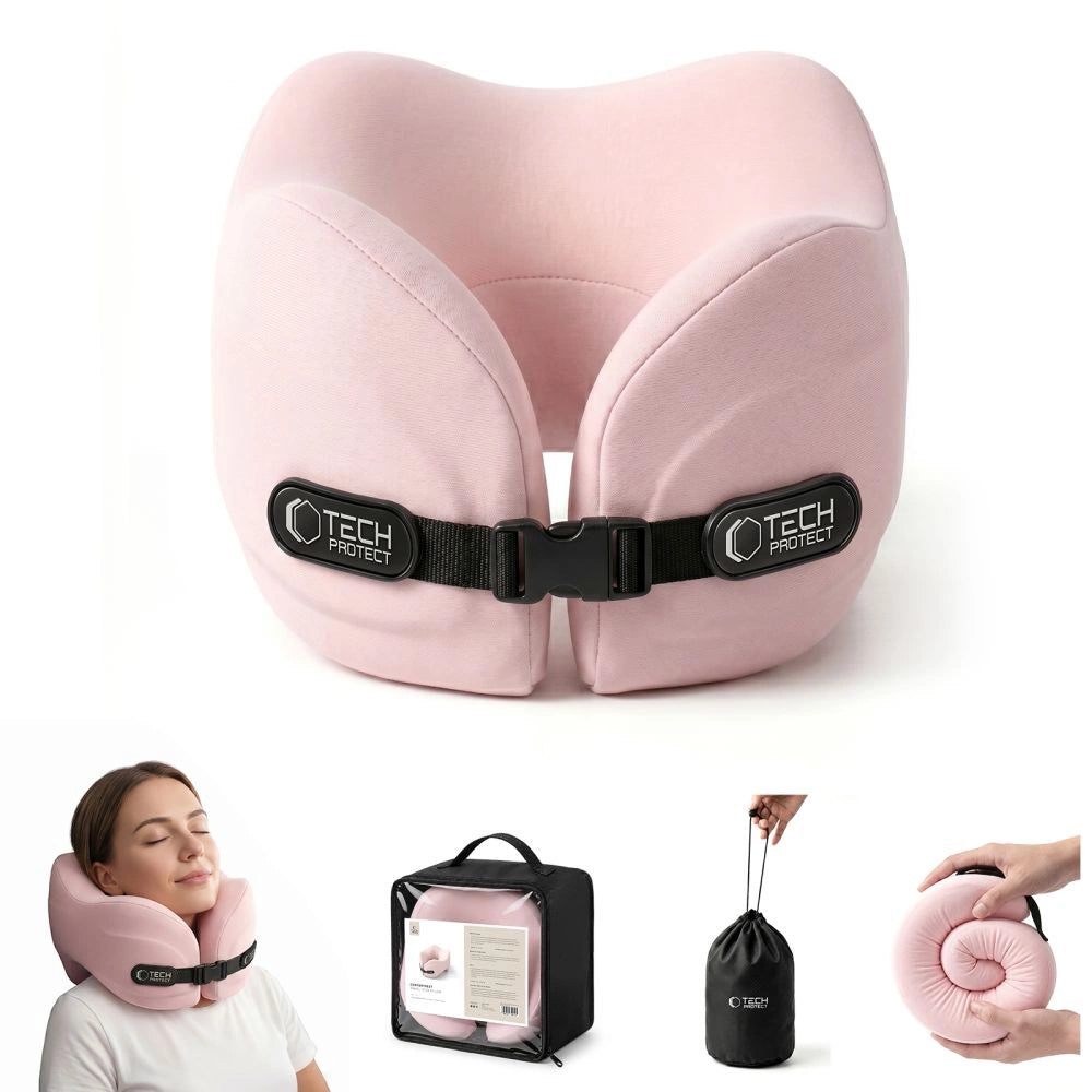 Poduszka podróżna Tech-Protect ComfortRest - różowa – zdjęcie 2