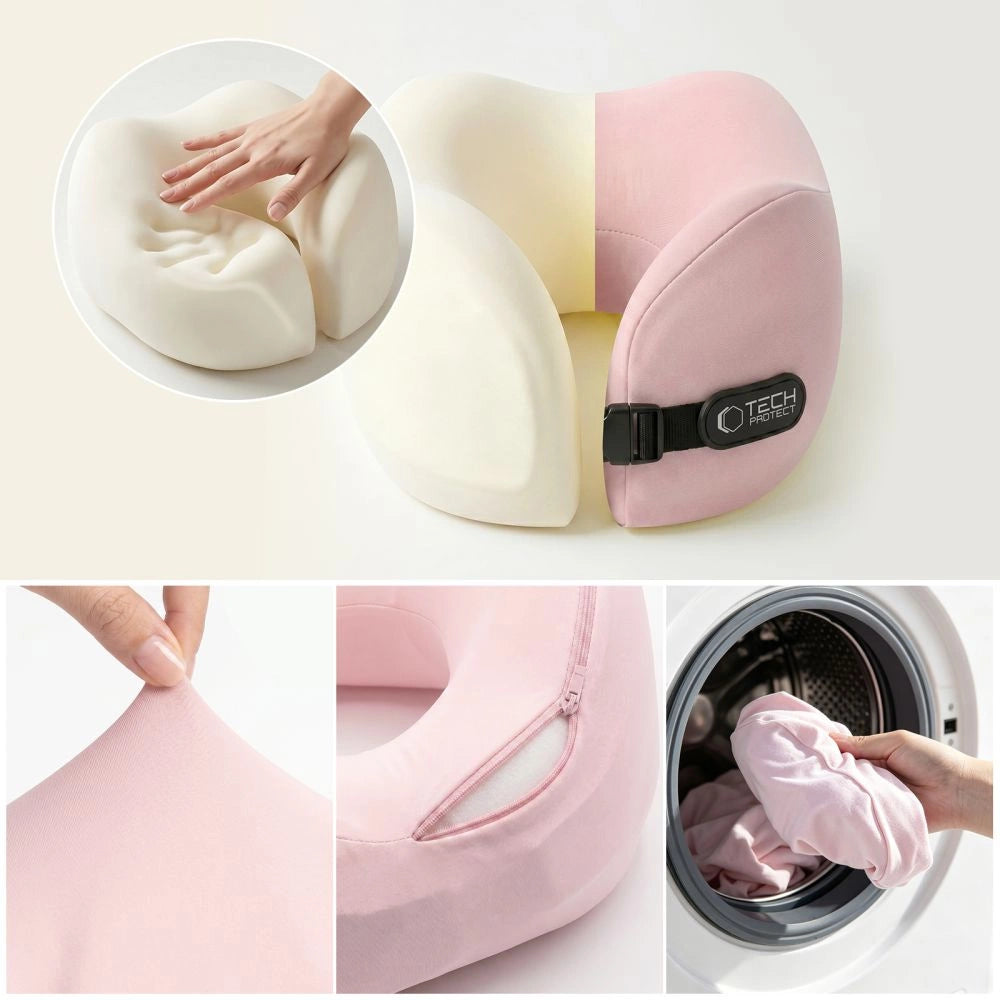 Poduszka podróżna Tech-Protect ComfortRest - różowa – zdjęcie 3