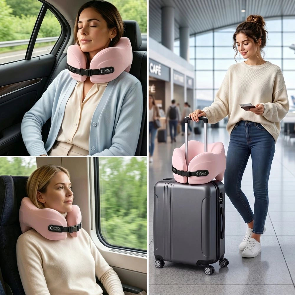 Poduszka podróżna Tech-Protect ComfortRest - różowa – zdjęcie 5