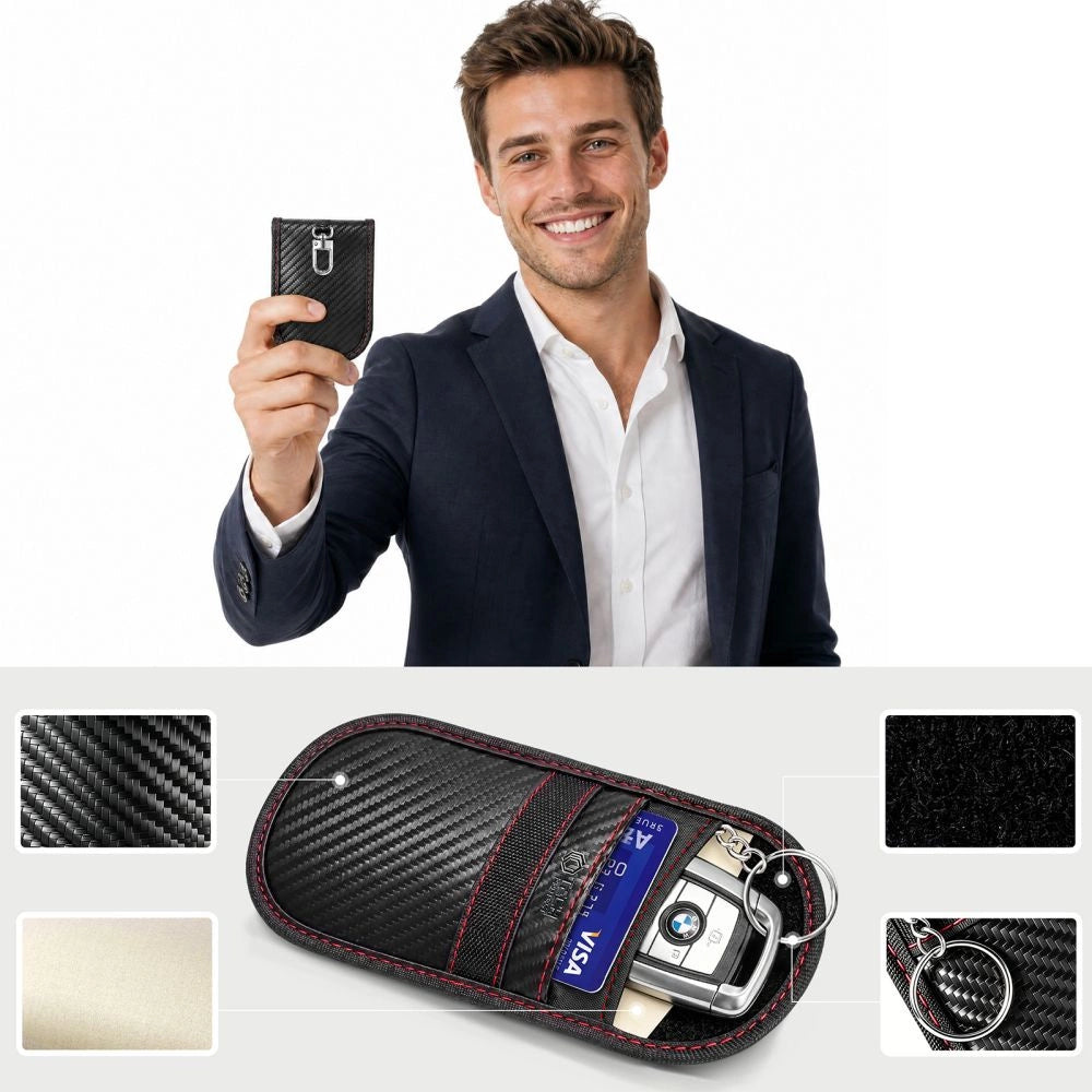 Etui antykradzieżowe Tech-Protect KLR100 RFID - czarno-czerwone – zdjęcie 4