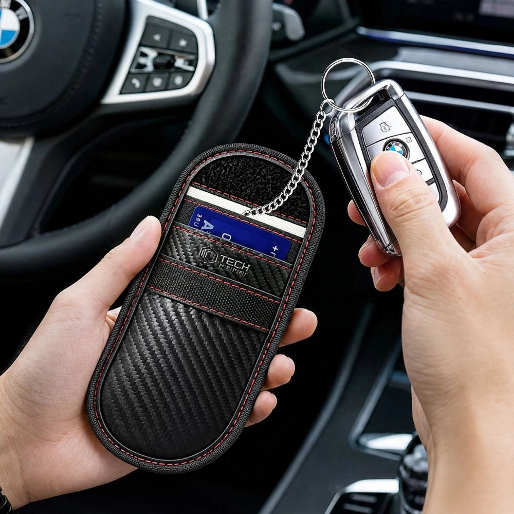 Etui antykradzieżowe Tech-Protect KLR100 RFID - czarno-czerwone – zdjęcie 5