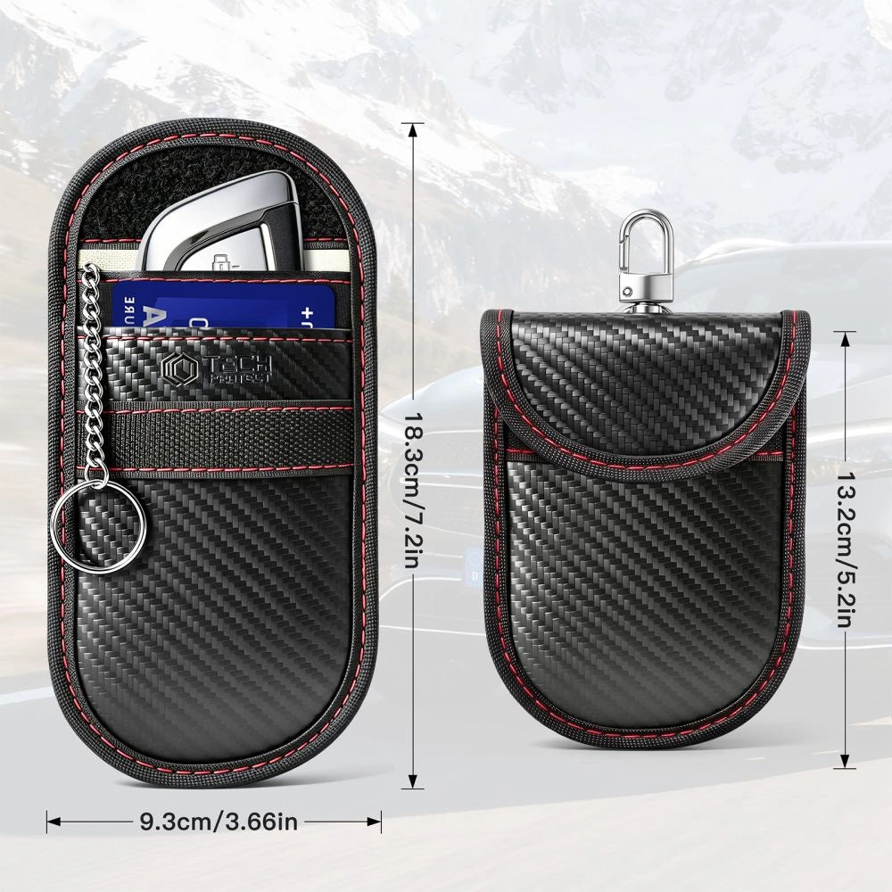 Etui antykradzieżowe Tech-Protect KLR100 RFID - czarno-czerwone – zdjęcie 7