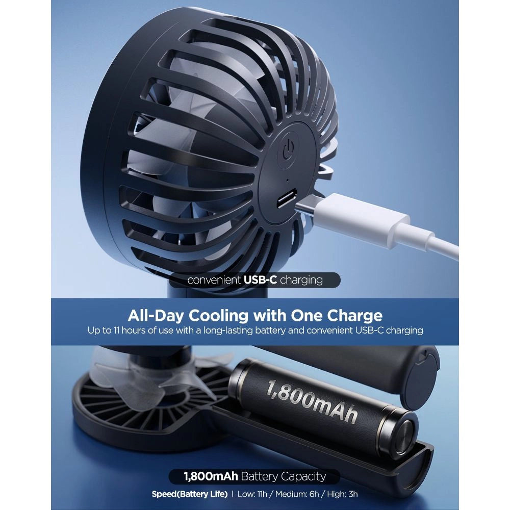 Mini wentylator Spigen A905 Mini Portable Handheld Fan - czarny – zdjęcie 5