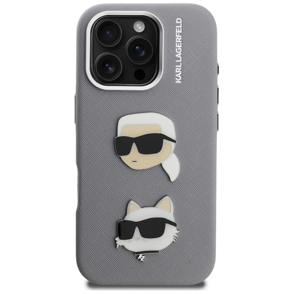 Etui Karl Lagerfeld FW Grained Karl & na iPhone 16 Pro Max - szare – zdjęcie 3