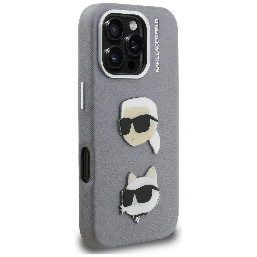 Etui Karl Lagerfeld FW Grained Karl & na iPhone 16 Pro Max - szare – zdjęcie 4