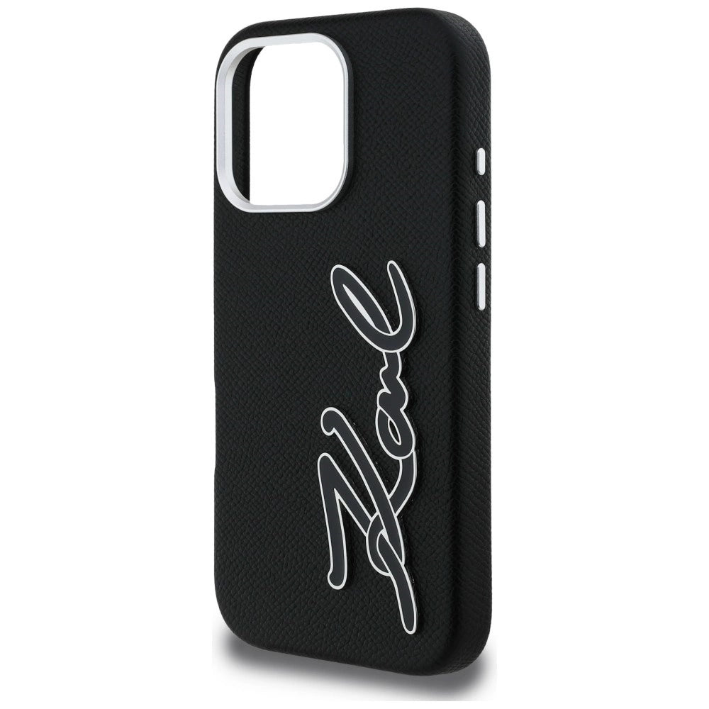 Etui Karl Lagerfeld FW Grained Signature Logo na iPhone 16 Pro Max - czarne – zdjęcie 6