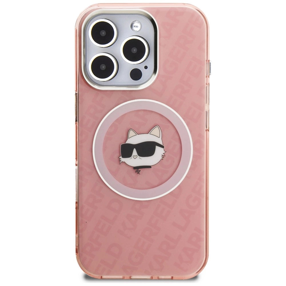 Etui Karl Lagerfeld IML Choupette Head Logo na iPhone 16 Pro Max - różowe – zdjęcie 3