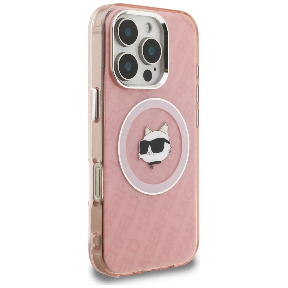 Etui Karl Lagerfeld IML Choupette Head Logo na iPhone 16 Pro Max - różowe – zdjęcie 4