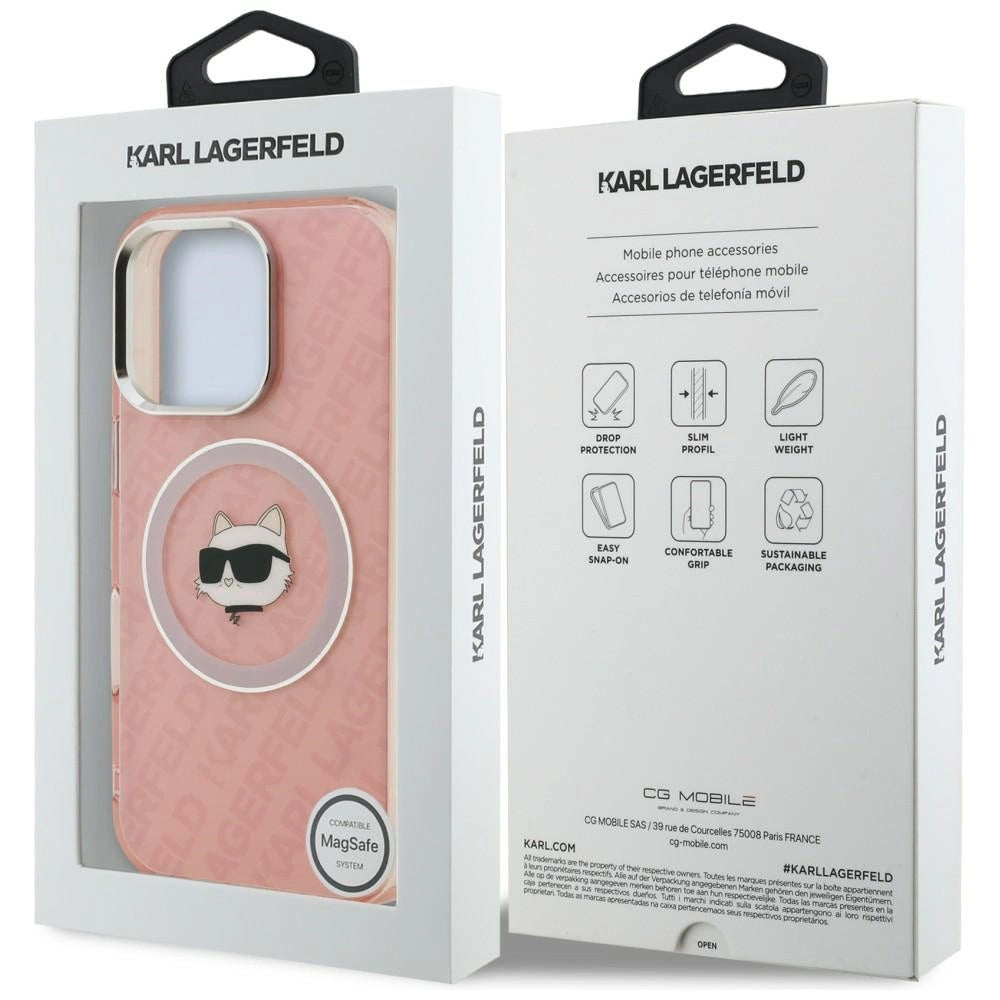 Etui Karl Lagerfeld IML Choupette Head Logo na iPhone 16 Pro Max - różowe – zdjęcie 8