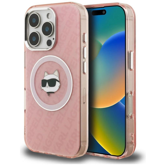 Etui Karl Lagerfeld IML Choupette Head Logo na iPhone 16 Pro - różowe