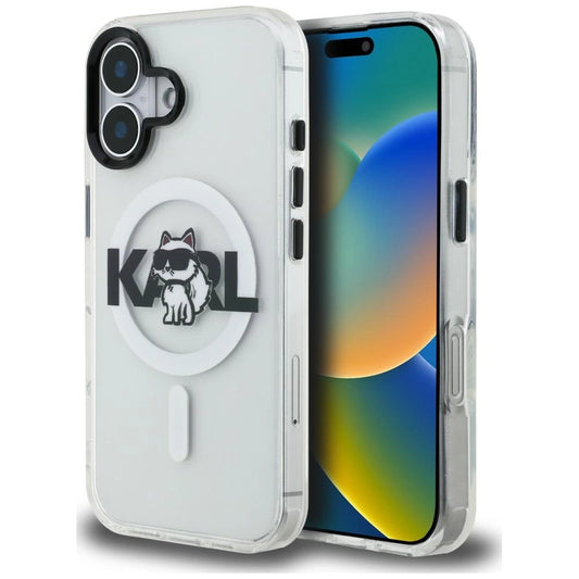 Etui Karl Lagerfeld IML Choupette Sketch Logo na iPhone 16 - przezroczyste