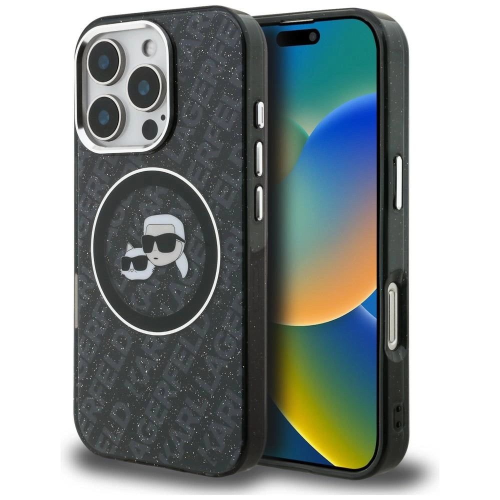 Etui Karl Lagerfeld IML Glitter Karl & na iPhone 16 Pro Max - czarne
