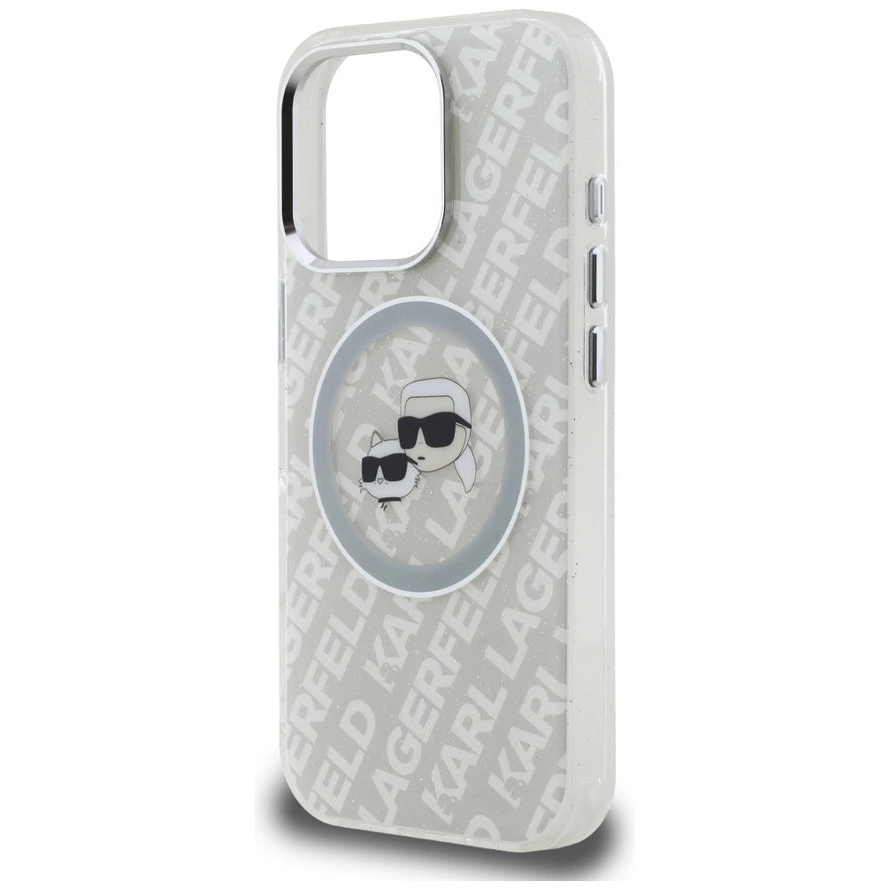 Etui Karl Lagerfeld IML Glitter Karl & Choupette na iPhone 16 Pro - szare – zdjęcie 6