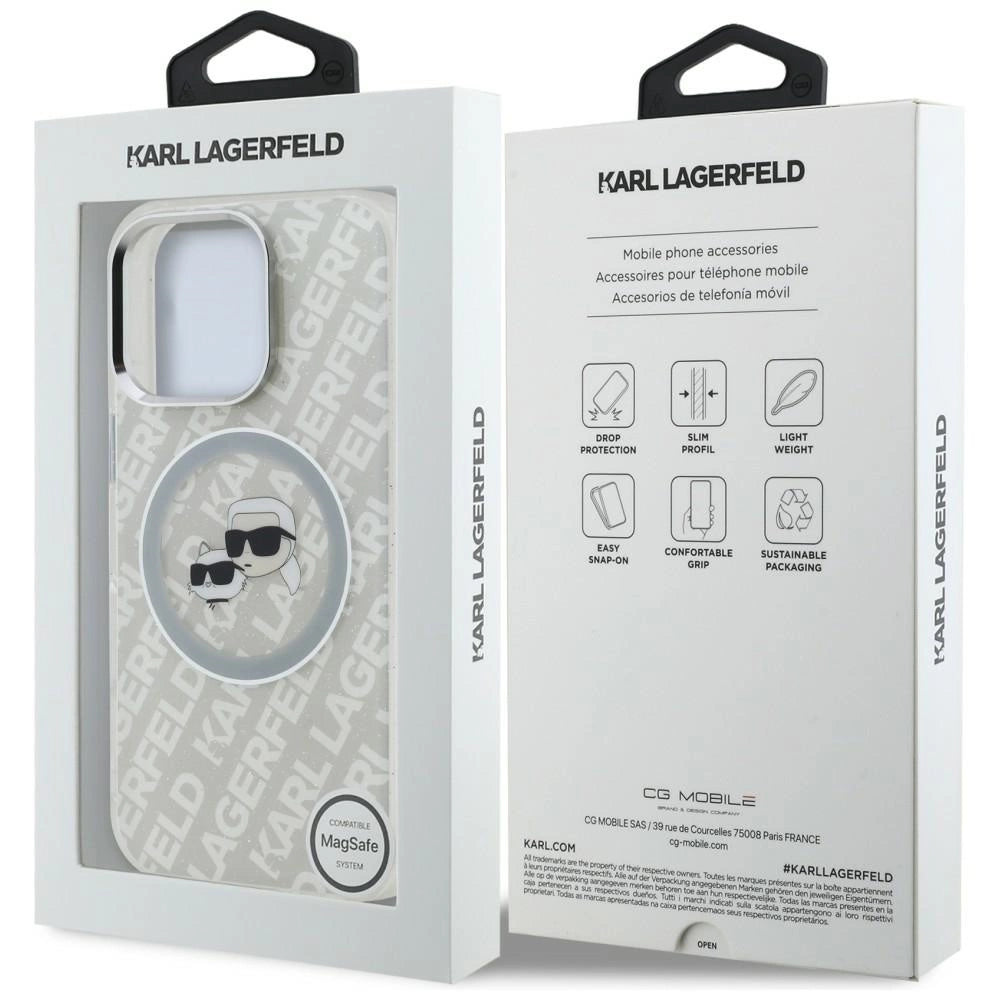 Etui Karl Lagerfeld IML Glitter Karl & Choupette na iPhone 16 Pro - szare – zdjęcie 8