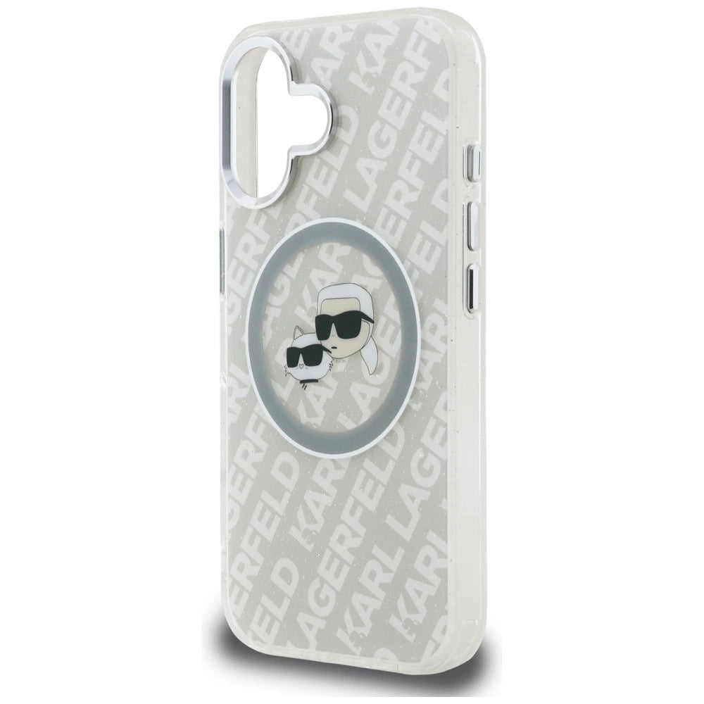 Etui Karl Lagerfeld IML Glitter Karl & Choupette na iPhone 16 - szare – zdjęcie 6