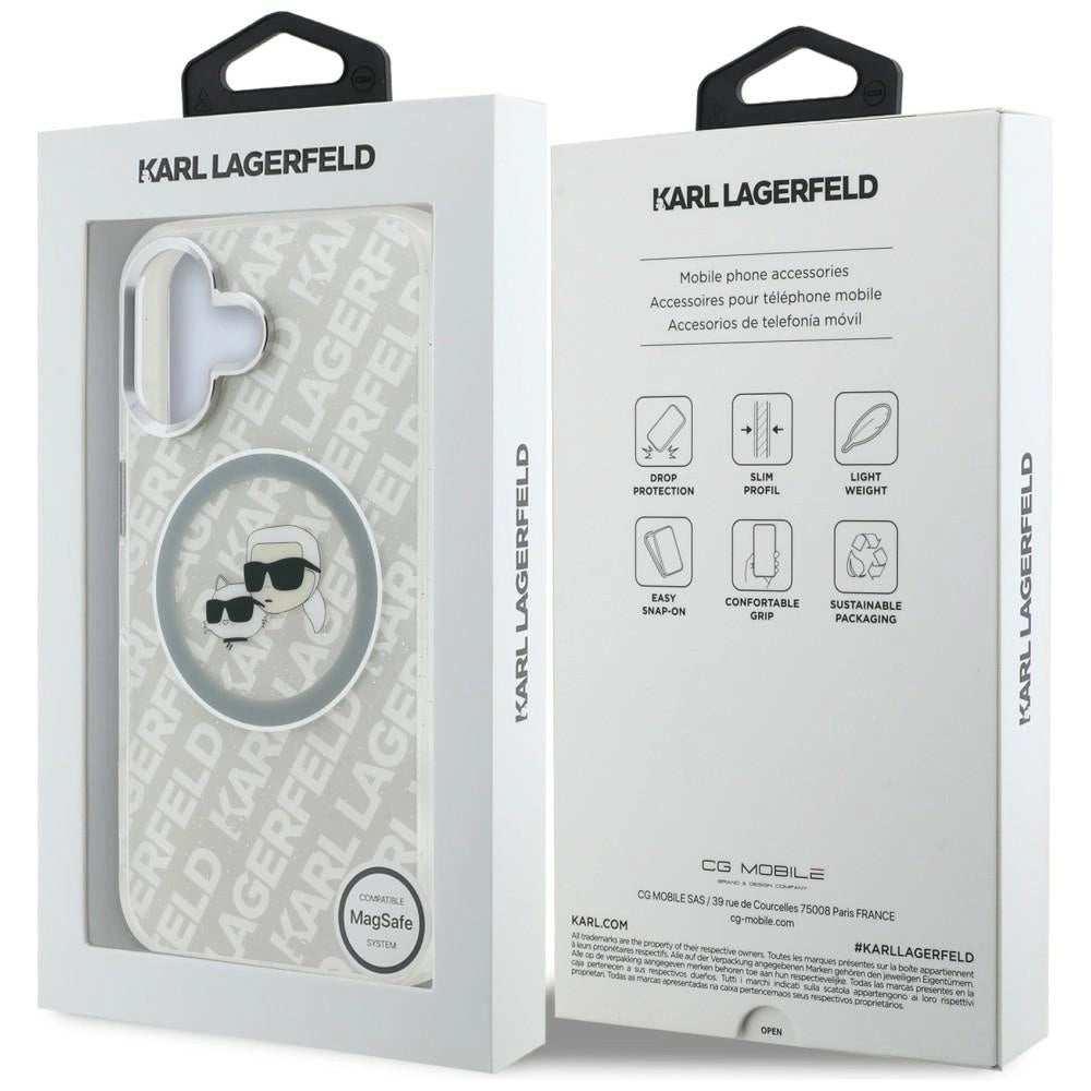Etui Karl Lagerfeld IML Glitter Karl & Choupette na iPhone 16 - szare – zdjęcie 8