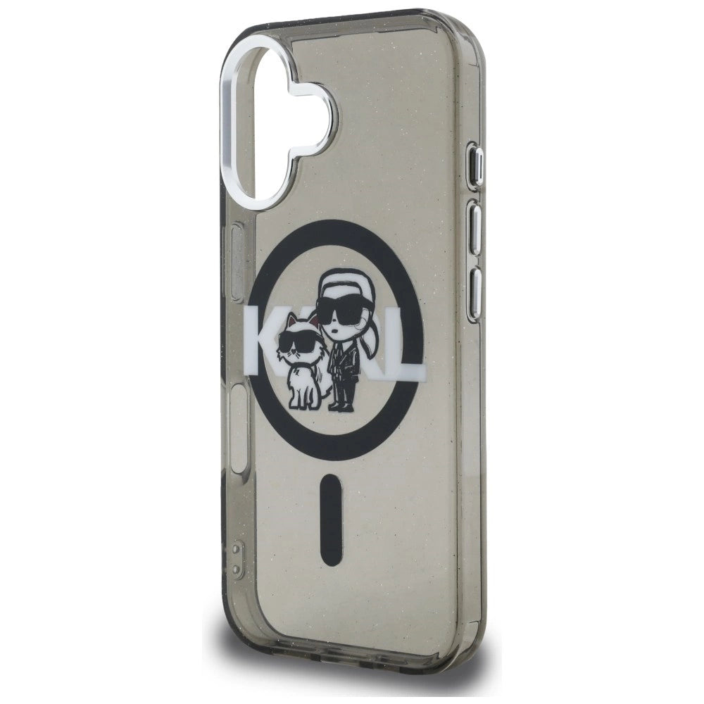 Etui Karl Lagerfeld IML Glitter Karl & Choupette na iPhone 16 - czarne – zdjęcie 6