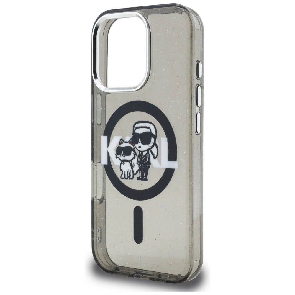 Etui Karl Lagerfeld IML Glitter Karl & Choupette na iPhone 16 Pro - czarne – zdjęcie 6
