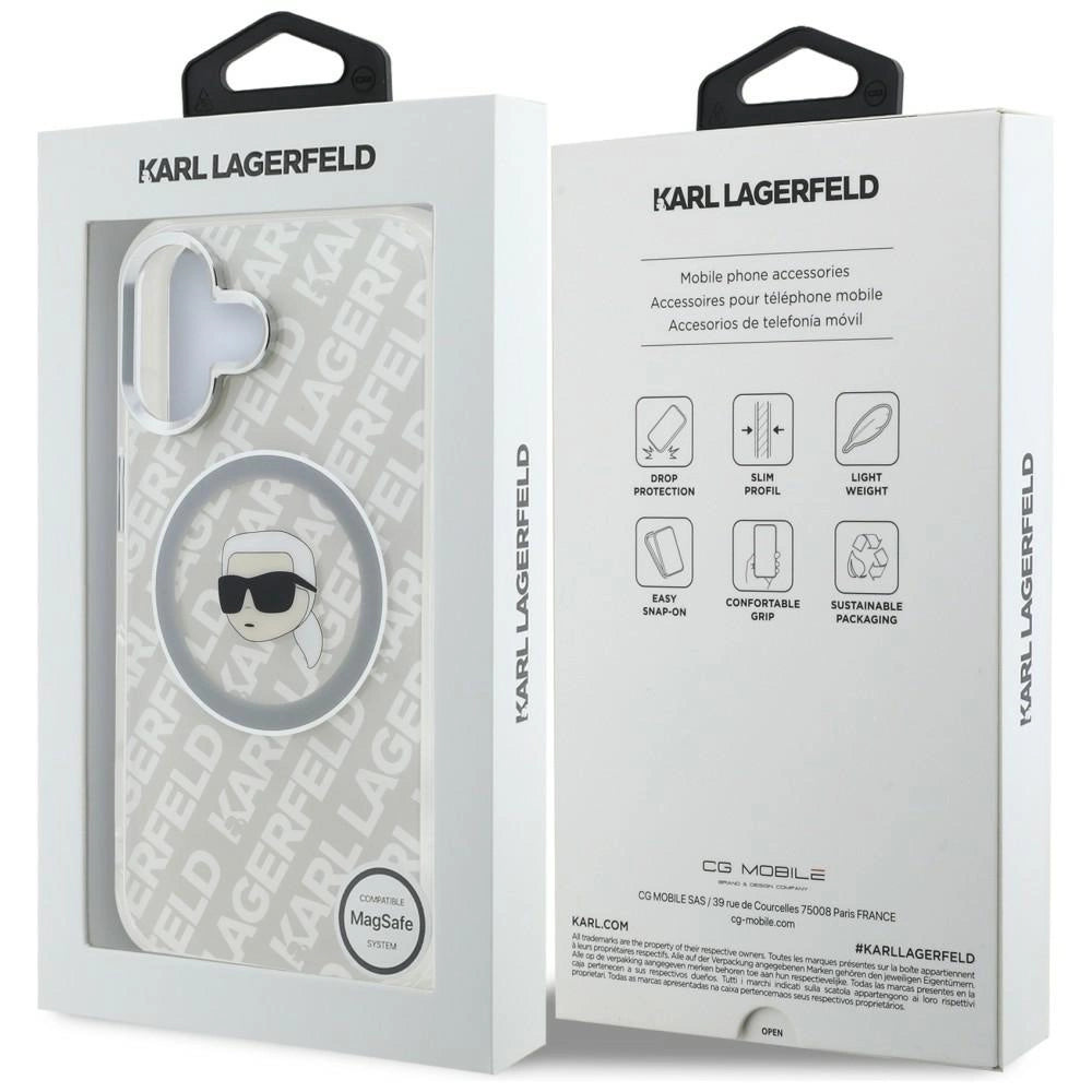 Etui Karl Lagerfeld IML Karl Head Logo MagSafe na iPhone 16 - szare – zdjęcie 8
