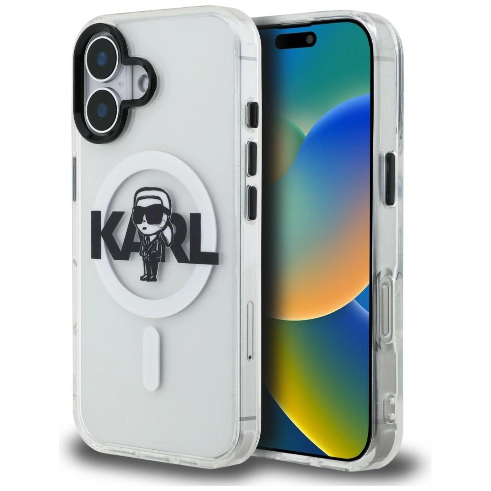 Etui Karl Lagerfeld IML Karl Sketch Logo na iPhone 16 - przezroczyste