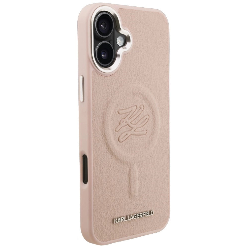 Etui Karl Lagerfeld Initial & Metal Logo MagSafe na iPhone 16 Plus - różowe – zdjęcie 4