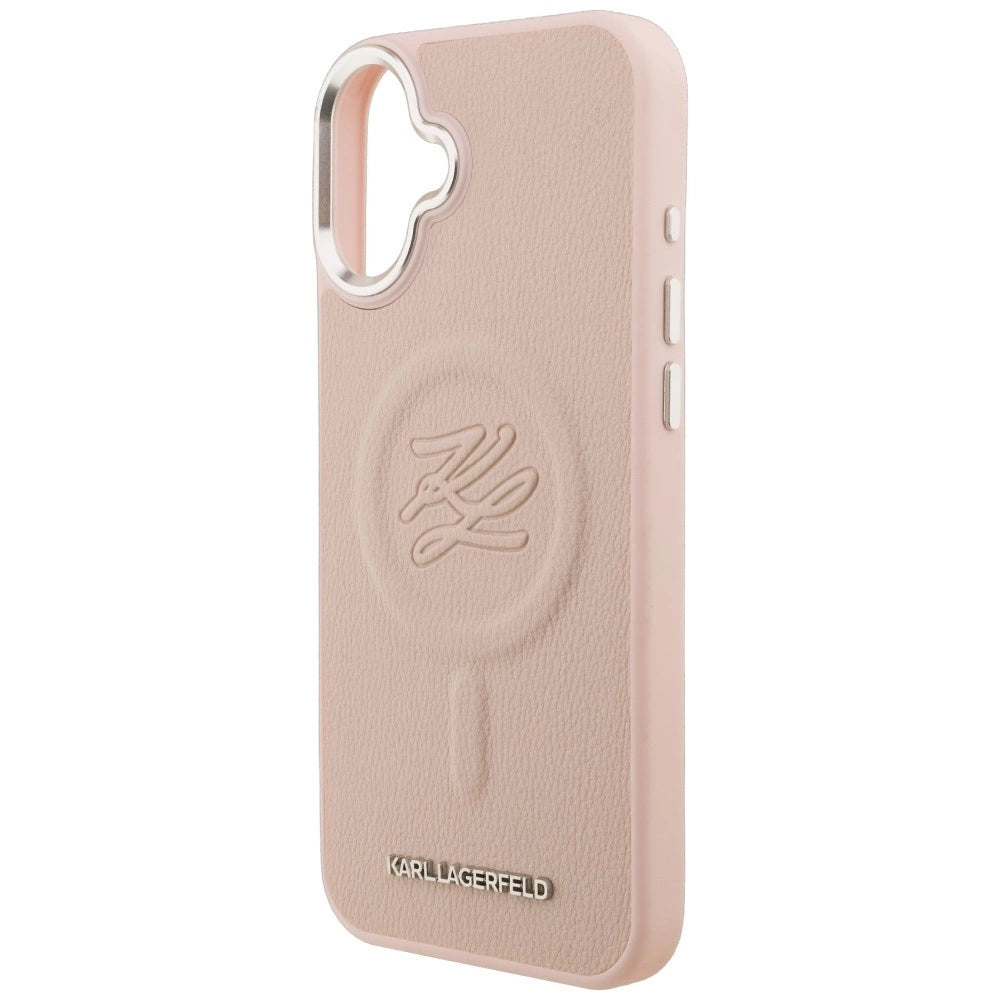 Etui Karl Lagerfeld Initial & Metal Logo MagSafe na iPhone 16 Plus - różowe – zdjęcie 6