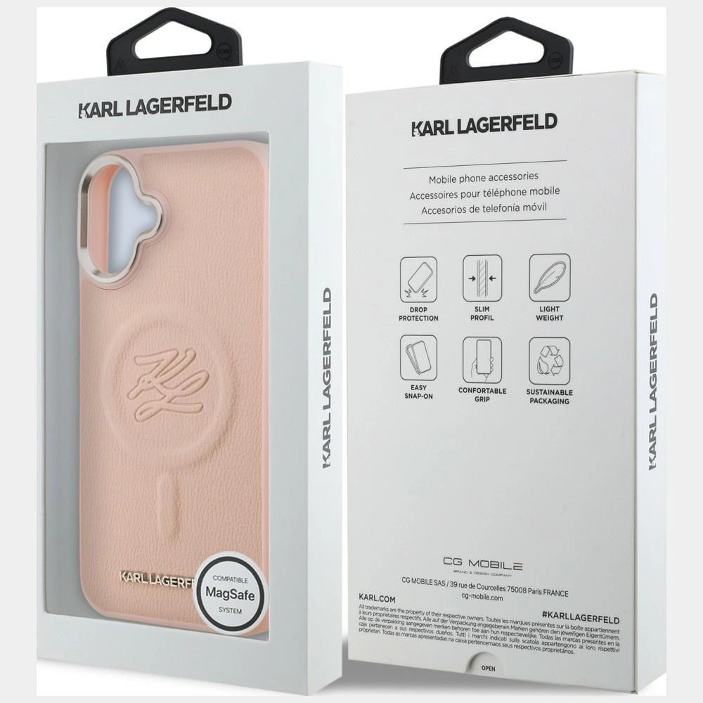 Etui Karl Lagerfeld Initial & Metal Logo MagSafe na iPhone 16 Plus - różowe – zdjęcie 8