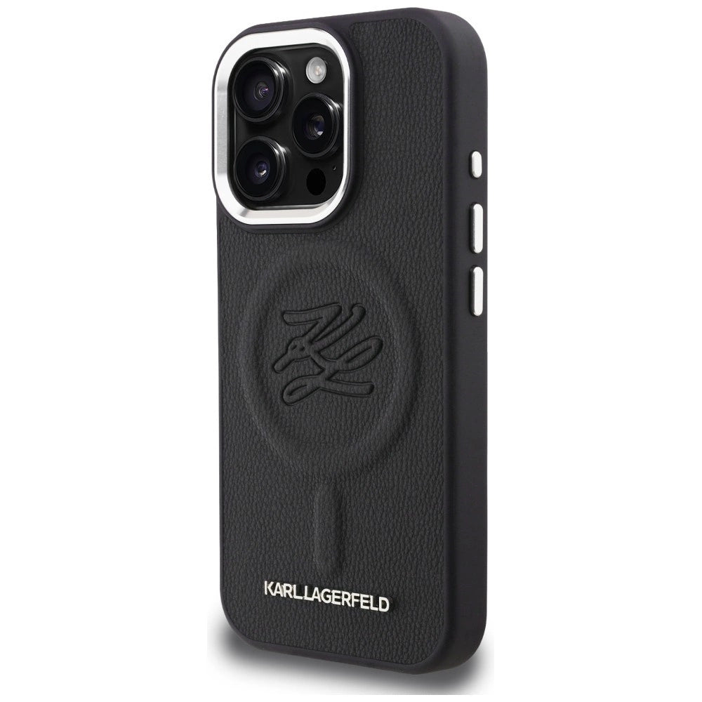Etui Karl Lagerfeld Initial & Metal Logo MagSafe na iPhone 16 Pro - czarne – zdjęcie 2