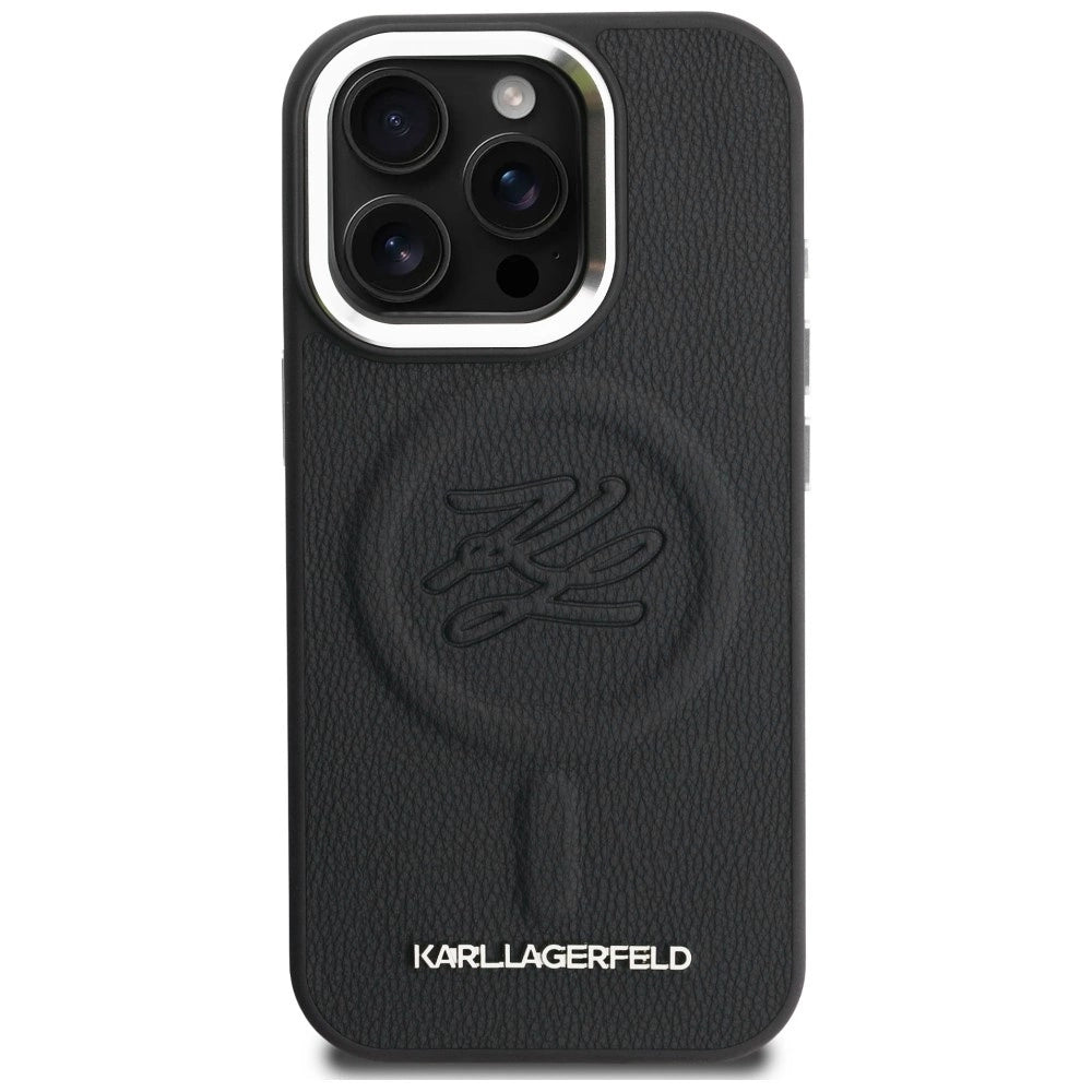 Etui Karl Lagerfeld Initial & Metal Logo MagSafe na iPhone 16 Pro - czarne – zdjęcie 3