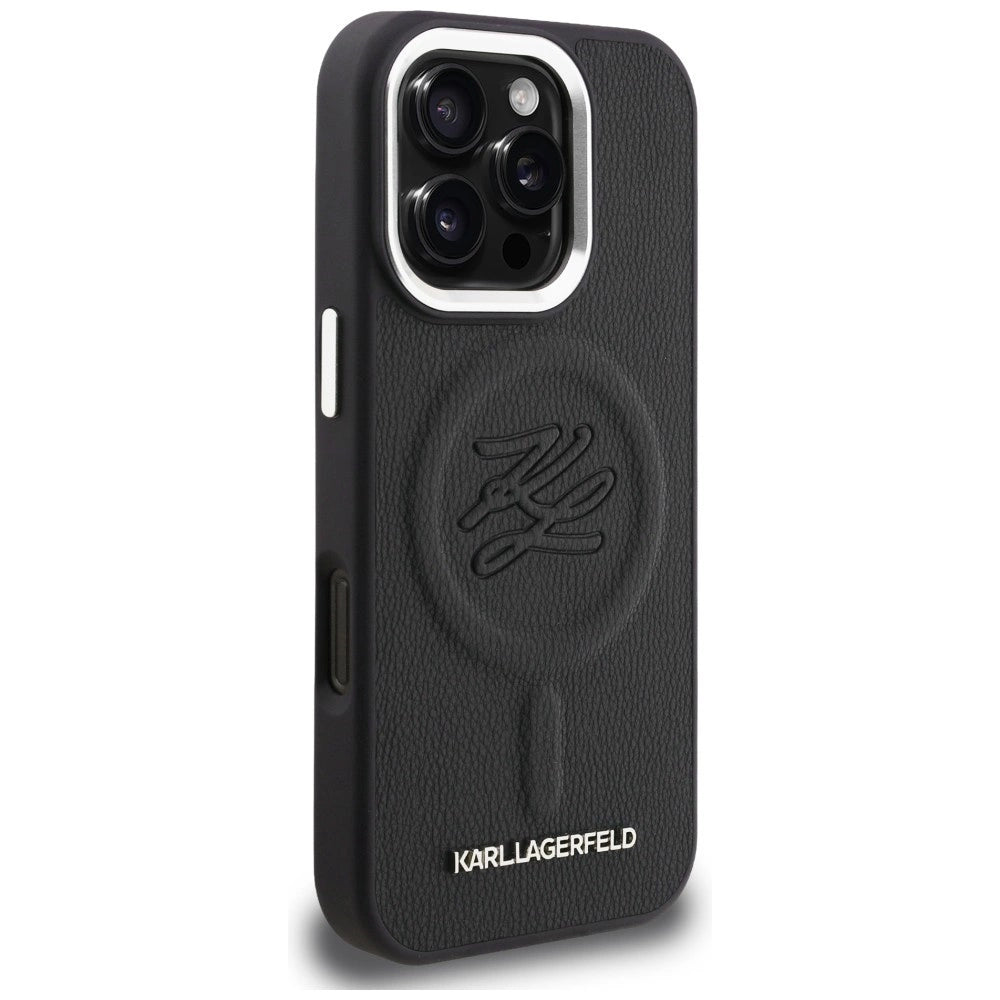 Etui Karl Lagerfeld Initial & Metal Logo MagSafe na iPhone 16 Pro - czarne – zdjęcie 4