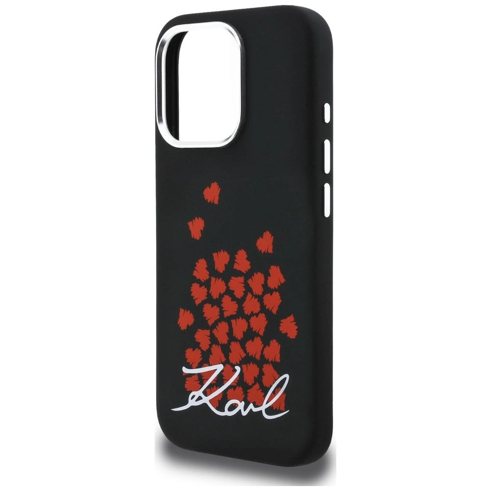 Etui Karl Lagerfeld Silicone Heart Sign Logo na iPhone 16 Pro - czarne – zdjęcie 6