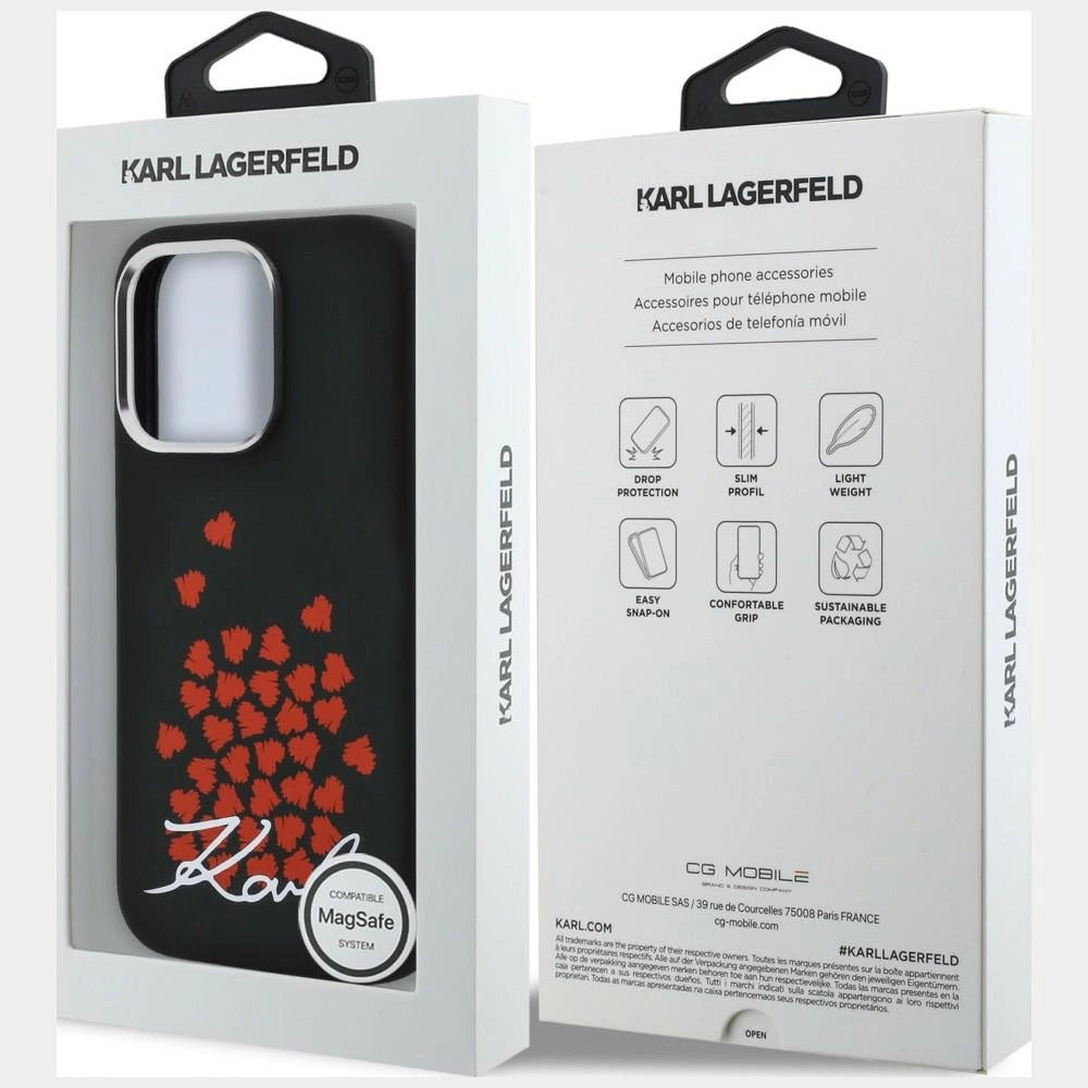 Etui Karl Lagerfeld Silicone Heart Sign Logo na iPhone 16 Pro Max - czarne – zdjęcie 8